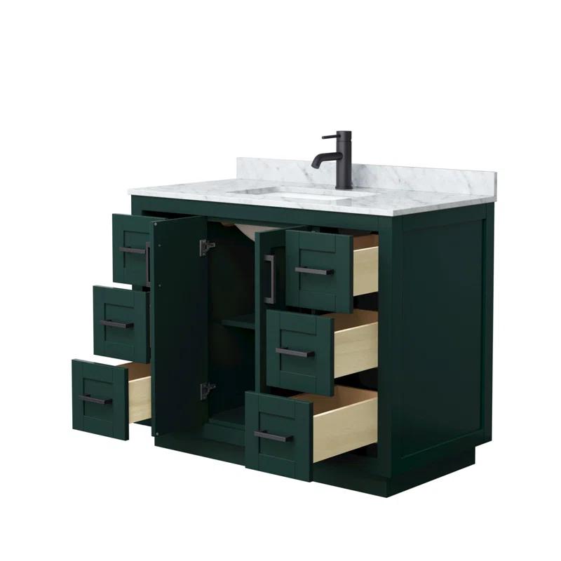 Wyndham Collection Miranda 42" Freestanding Single Bathroom Vanity with Marble Top