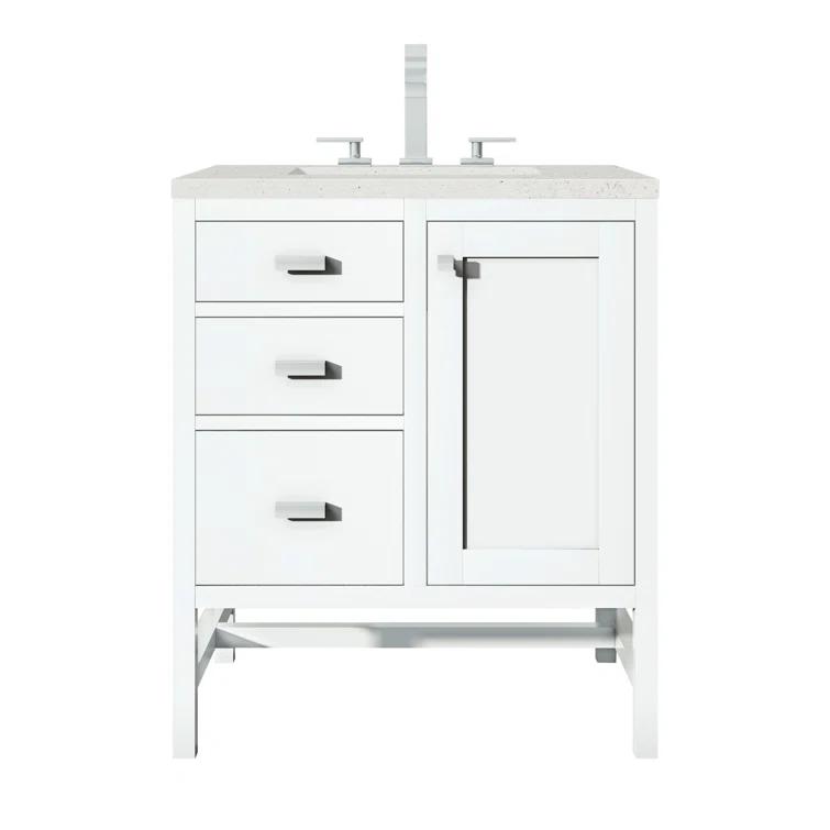 James Martin Vanities Addison 30'' Single Bathroom Vanity with Engineered Quartz Top