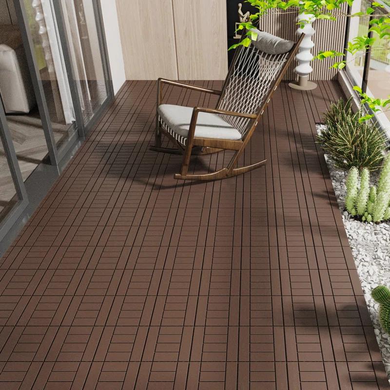 AONYAYBM 12" X 12" Plastic Interlocking Deck Tile,(Set Of 44)