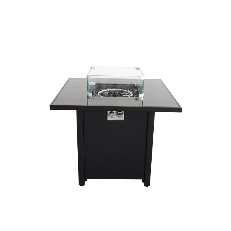 30" Black Steel Free-Standing Gas Fire Pit