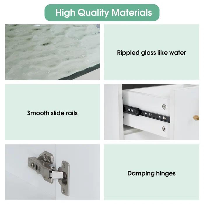 BarberPub Salon Trolley Makeup Organizer with Drawer and Cabinet