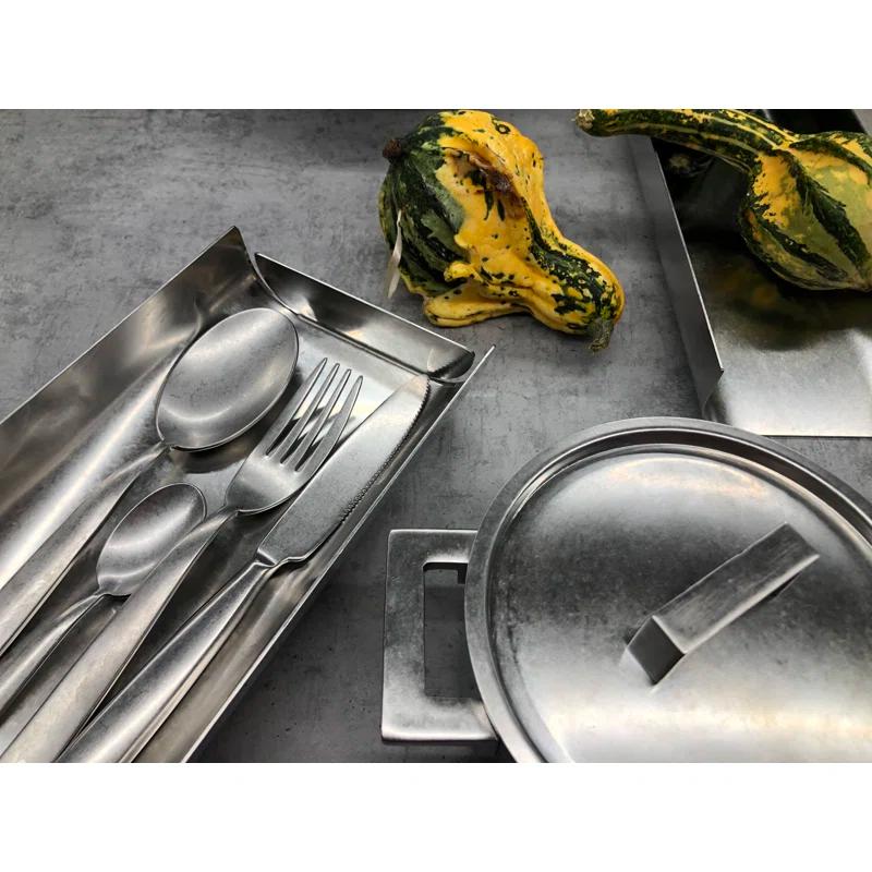 MEPRA Deep Pot with Lid Attiva Pewter Stainless Steel