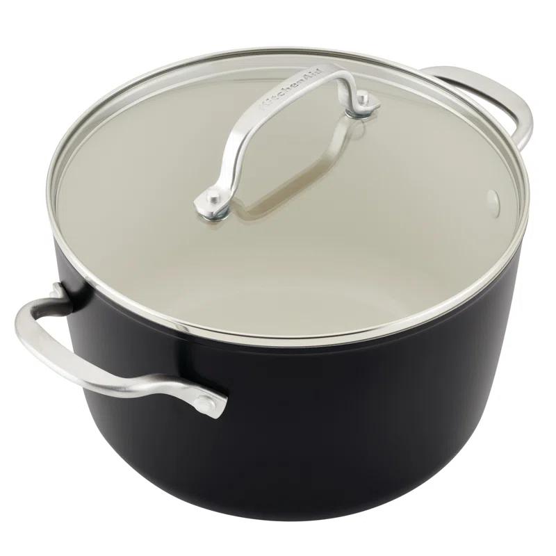 KitchenAid ® Matte Black Hard-Anodized Ceramic Non-Stick 10-Piece Cookware Set