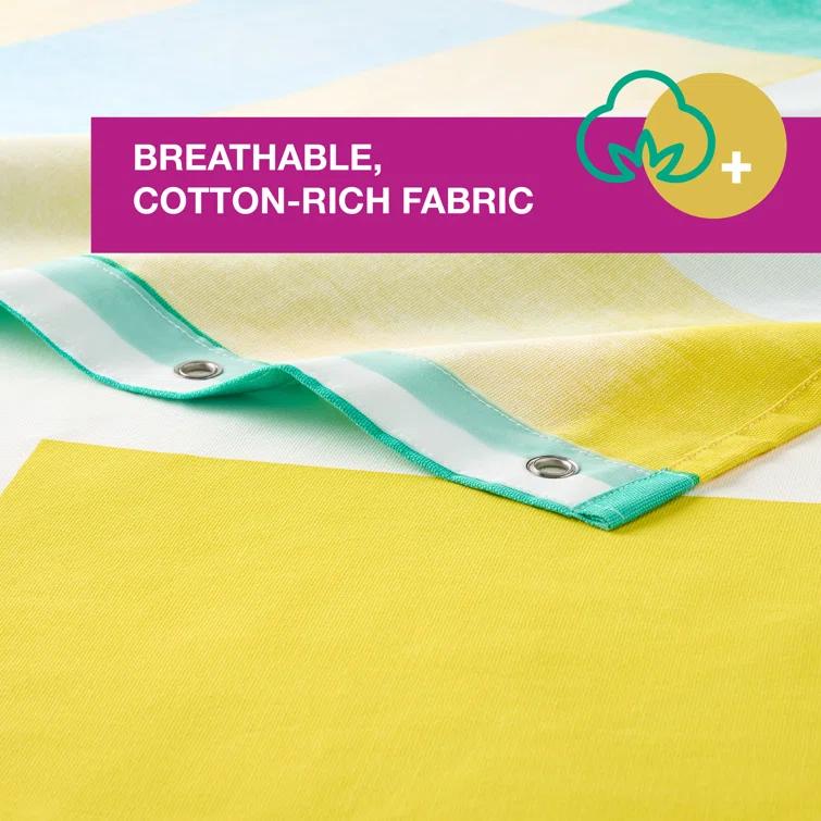 Town & Country Living TOWN & COUNTRY PLAY Lucy Mid Century Squares Fabric Shower Curtain 70"x72"