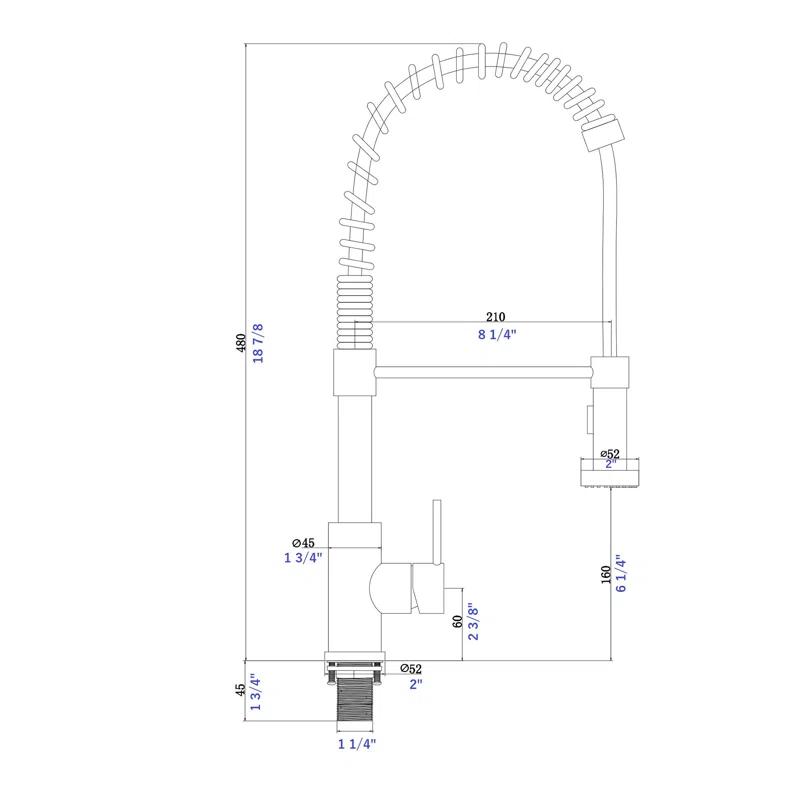 PENGFANG WORLDWIDE LLC Single Handle High Arc Pull Out Kitchen Faucet With Sprayer S2D0033BN