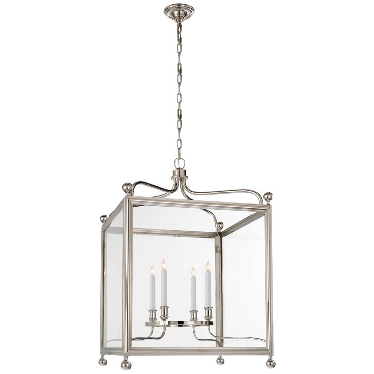 Greggory 4-Light Traditional Polished Nickel Lantern Pendant