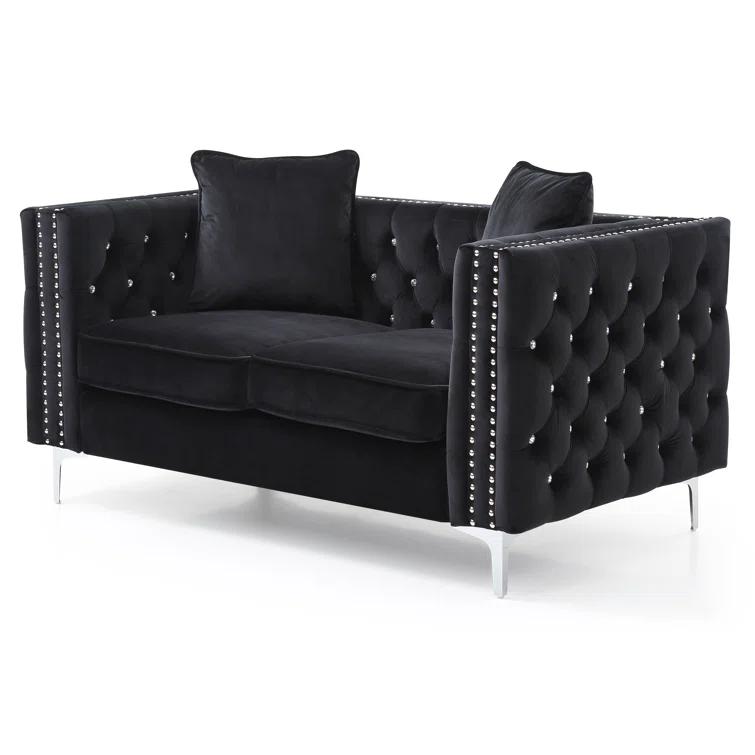 Glory Furniture Paige Mid Century Modern Velvet Loveseat
