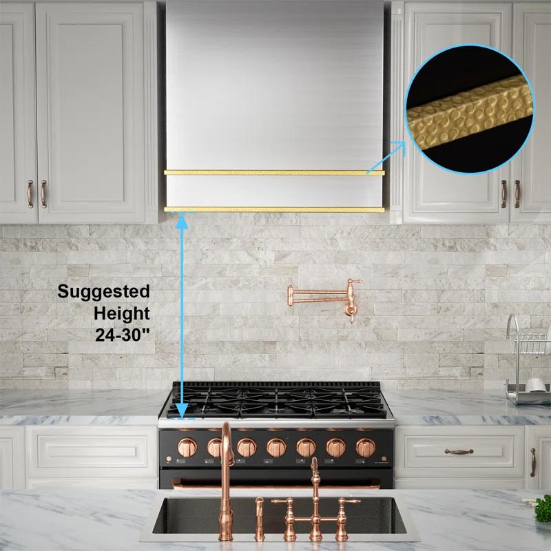 Akicon Akicon 30" Stainless Steel 600 CFM Ducted (Vented) Wall Mounted Required Range Hood AK-HS30HB-BSG