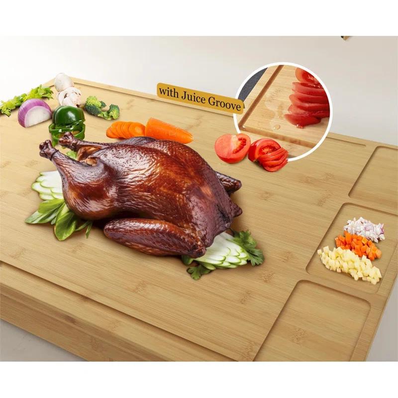ColorLife 30 X 21 In Extra Large Bamboo Cutting Board And Stovetop Cover, Stove Top Cover Chopping Board With Detachable Legs And Juice Groove, Sink Cover Board, For Restaurant Kitchen Countertop