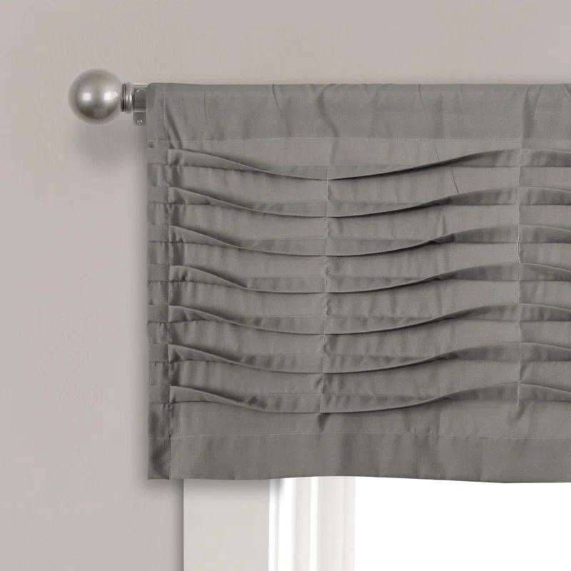 Lush Decor Tailored 52'' W Window Valance Blue,Cream,Dark Gray,Light Gray,White
