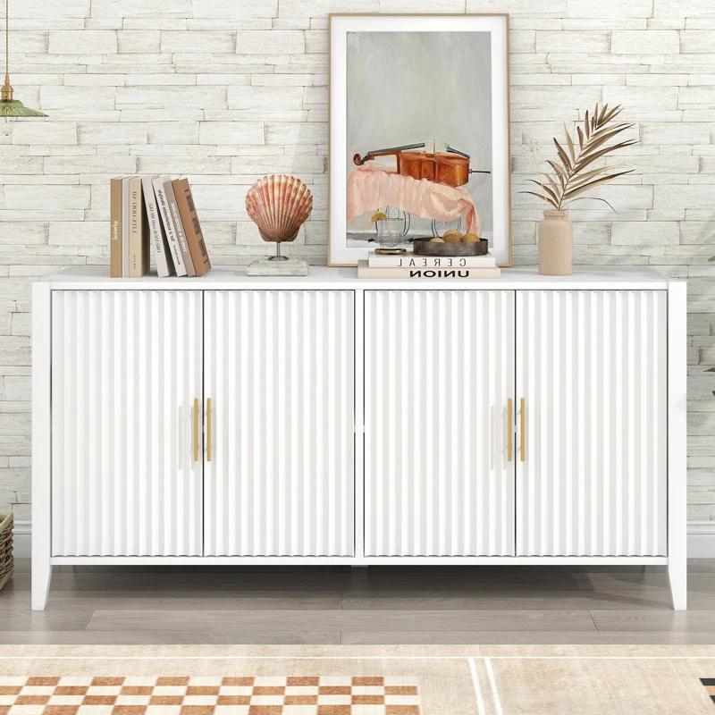 Condola Modern 63.1" Sideboard, Storage Credenza, Buffet Cabinet, Dining Cabinet with Metal Handles