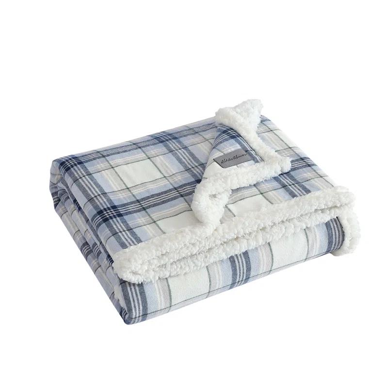 Eddie Bauer Eddie Bauer Printed Flannel/Sherpa Throw Blankets