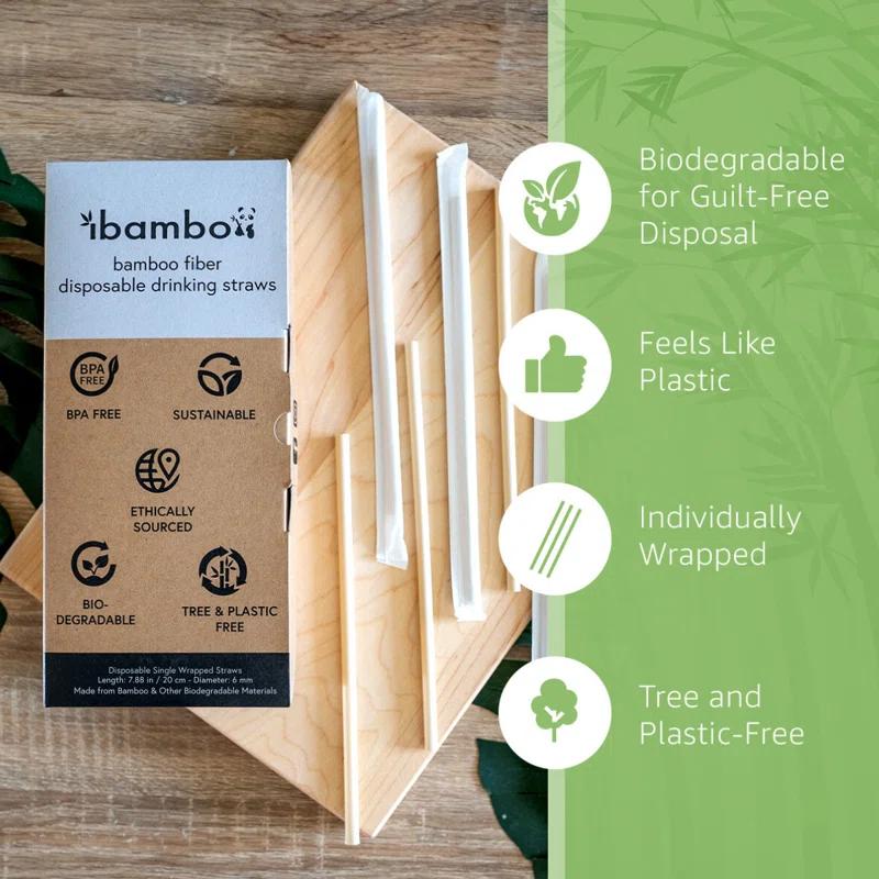 Ibambo Bamboo Straws - Disposable Eco-Friendly Sippers