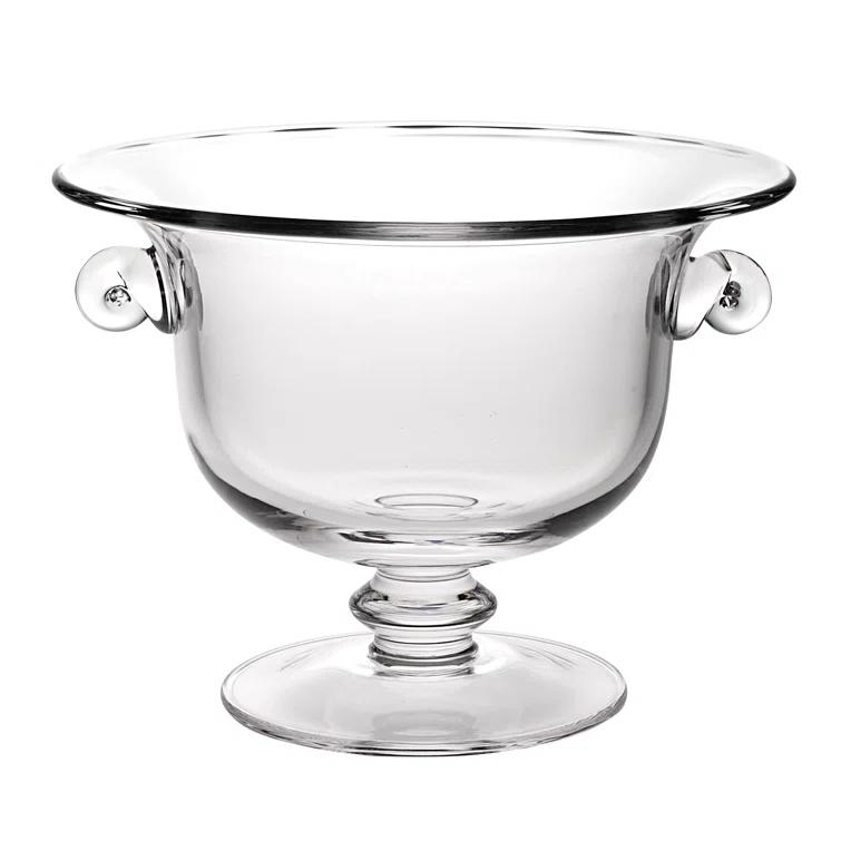 Wildon Home® Arpita 11" Clear Mouth  Blown Crystal Round Pedestal Centerpiece Bowl
