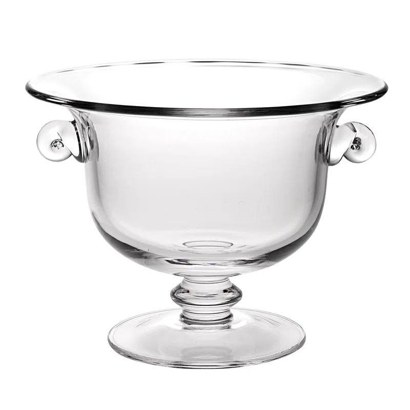 Wildon Home® Arpita 11" Clear Mouth  Blown Crystal Round Pedestal Centerpiece Bowl