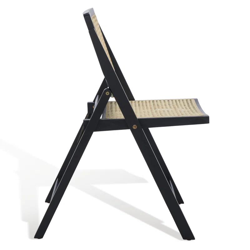 SAFAVIEH Couture Desiree Modern Cane Solid Folding Dining Chair, Black/Natural (Set of 2)
