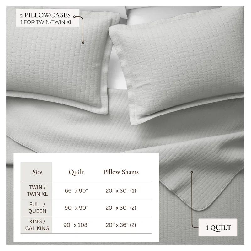 FreshFolds Modern & Contemporary Stripe Stitched Quilt Set with Shams