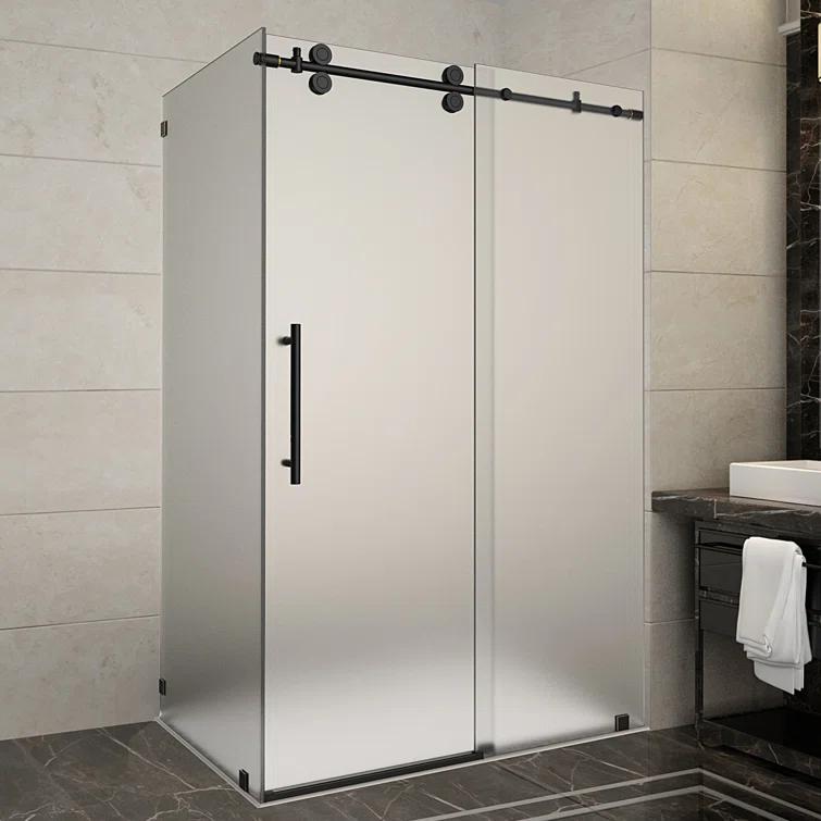 Aston Langham 48" x 75" Rectangle Sliding Shower Enclosure SEN979F-ORB-48-10