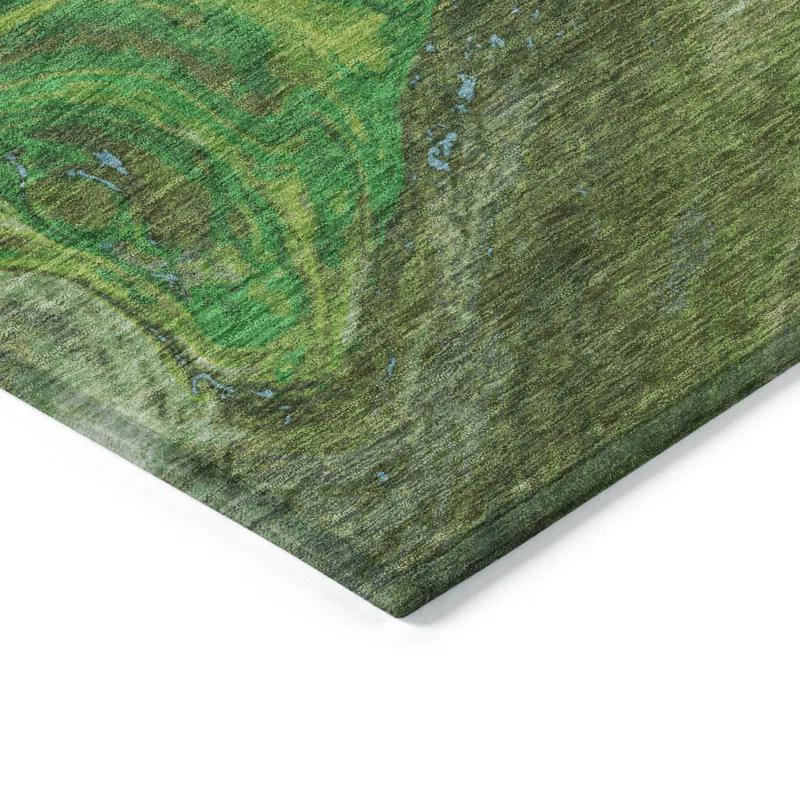 Machine Washable Indoor/Outdoor Chayden ACN1061 Green Rug