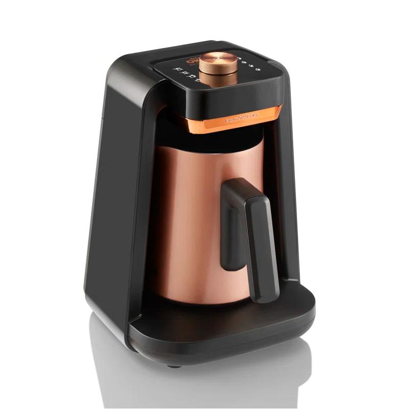 Arzum Okka Rich Moka Pot Turkish Coffee And Moka Maker, Velvetiser, Milk Frother, 5 Cups, Stainless Steel Cooking Pot, Chrome