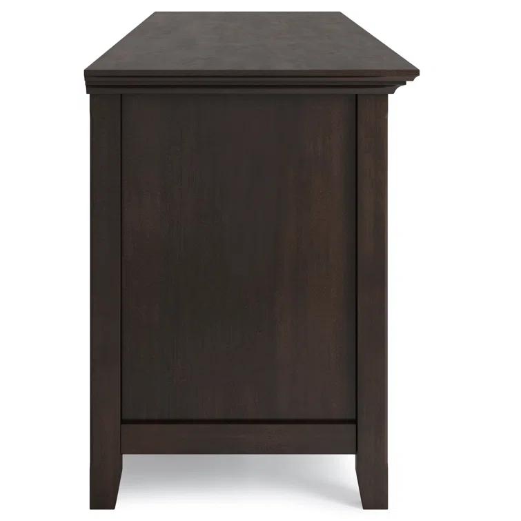 Simpli Home Amherst 72"W Solid Wood TV Stand for TVs up to 80" with Adjustable Shelves