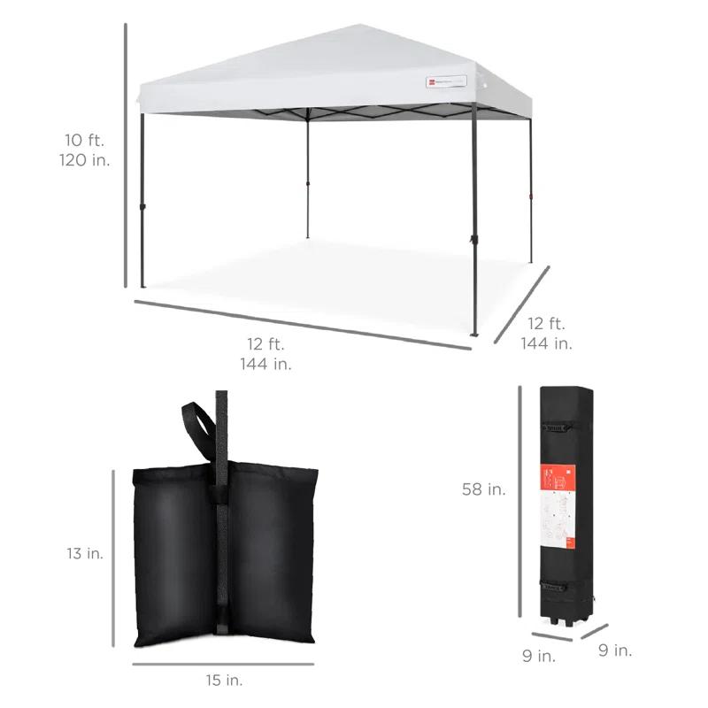 Best Choice Products Best Choice Products Easy Setup Pop Up Canopy W/ 1-Button Setup, Wheeled Case, 4 Weight Bags