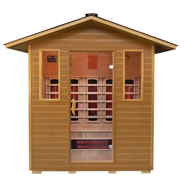 SunRay Saunas SunRay Saunas 4 - Person Bluetooth Compatible FAR Infrared Sauna in Hemlock