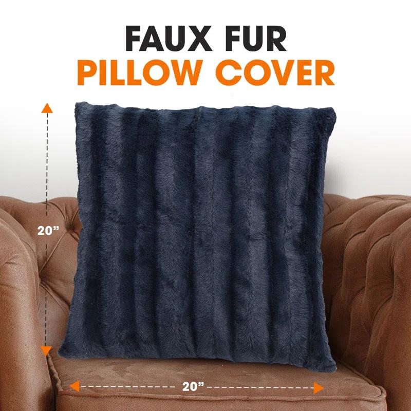 Cheer Collection Faux Fur Pillow Cover