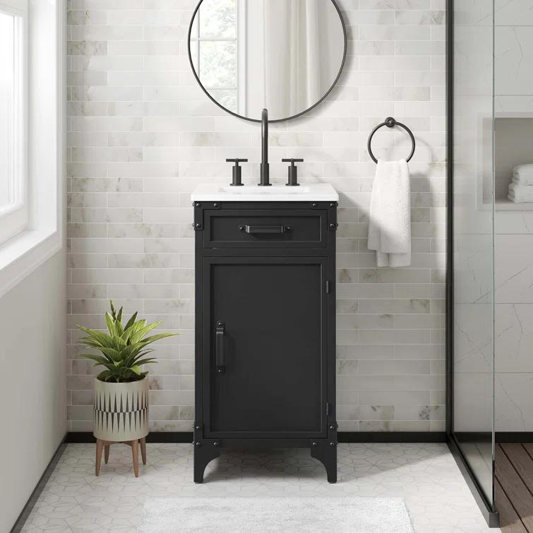 Modway Modway Steamforge 17'' Free Standing Single Bathroom Vanity with Ceramic Top