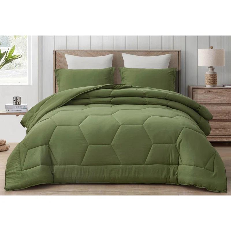 Chezmoi Collection Washed Microfiber Bedding Standard Comforter Set