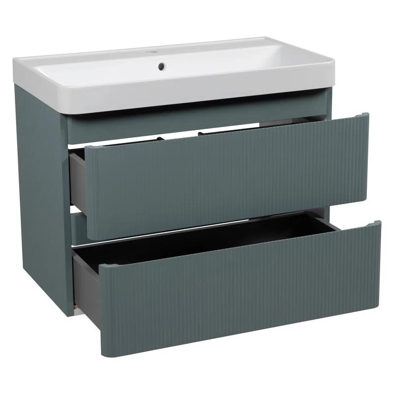 Bath Oasis 29.5'' Single Bathroom Vanity with Acrylic Top with Mirror