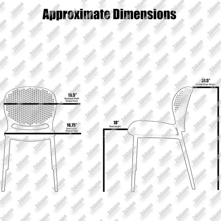 2xHome Set Of 2 Modern Plastic Pool Side Armless Dining Chair & Reviews | Wayfair