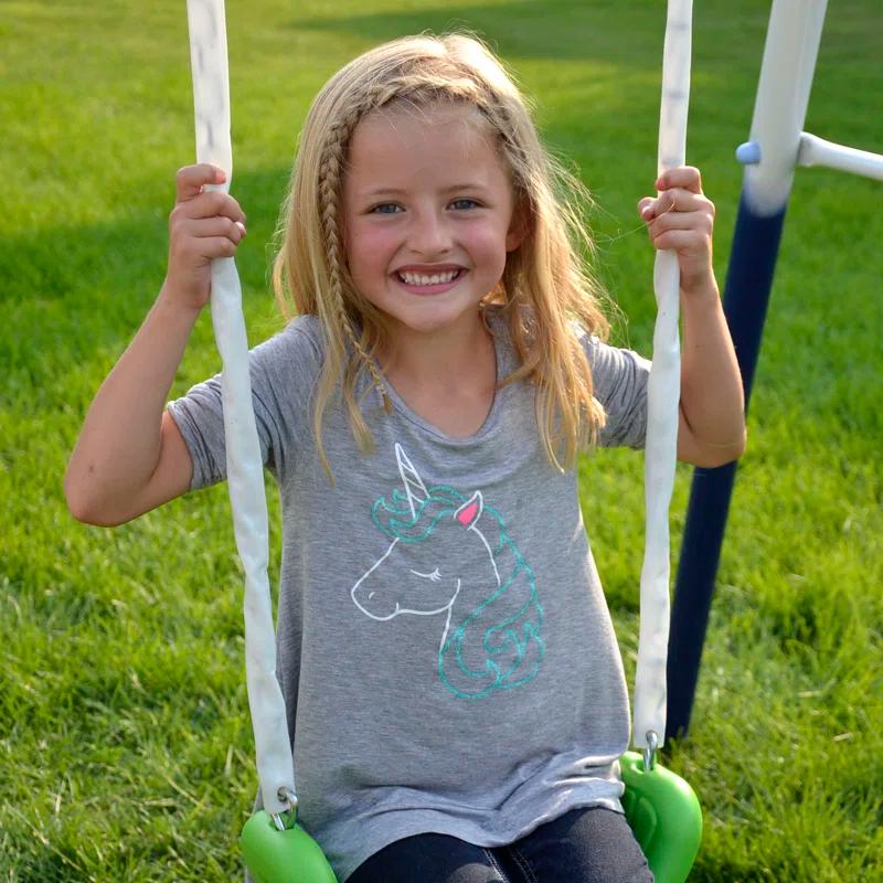 Sportspower Sportspower Sierra Vista Metal Swing Set with Lifetime Warranty on 5' Double Wall Slide