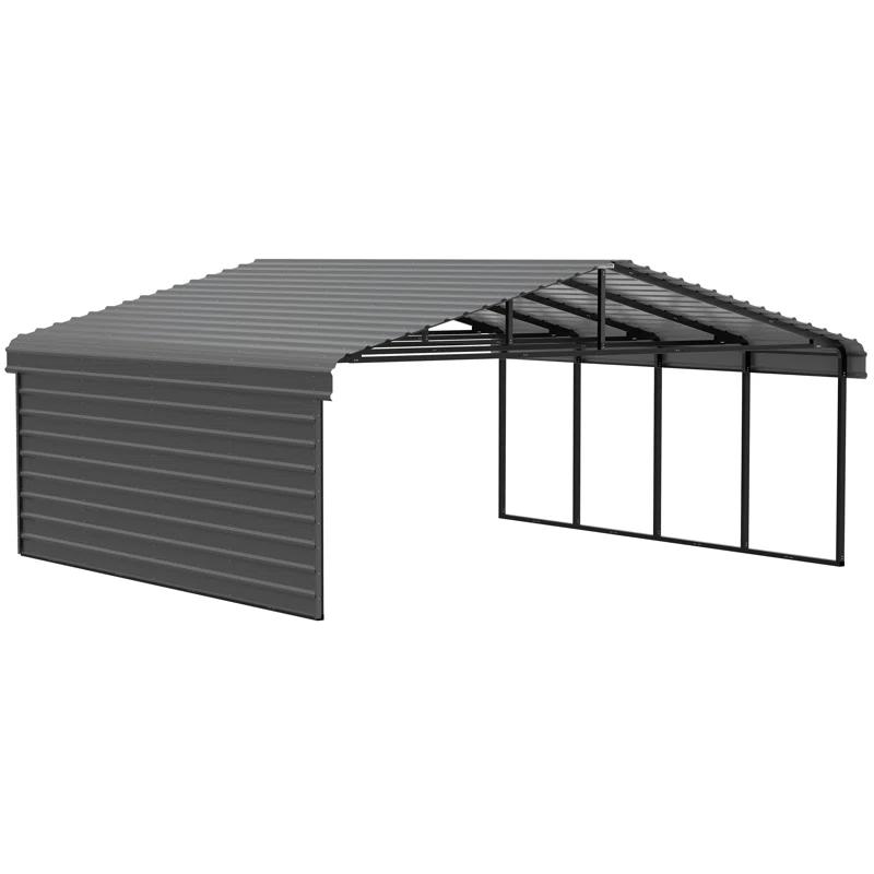 Arrow 20 x 20 ft Carport with 1-sided Enclosure