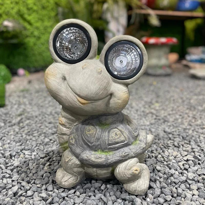Bay Isle Home™ Swallow 15.75" Mossy Turtle Garden Statue Solar Eyes