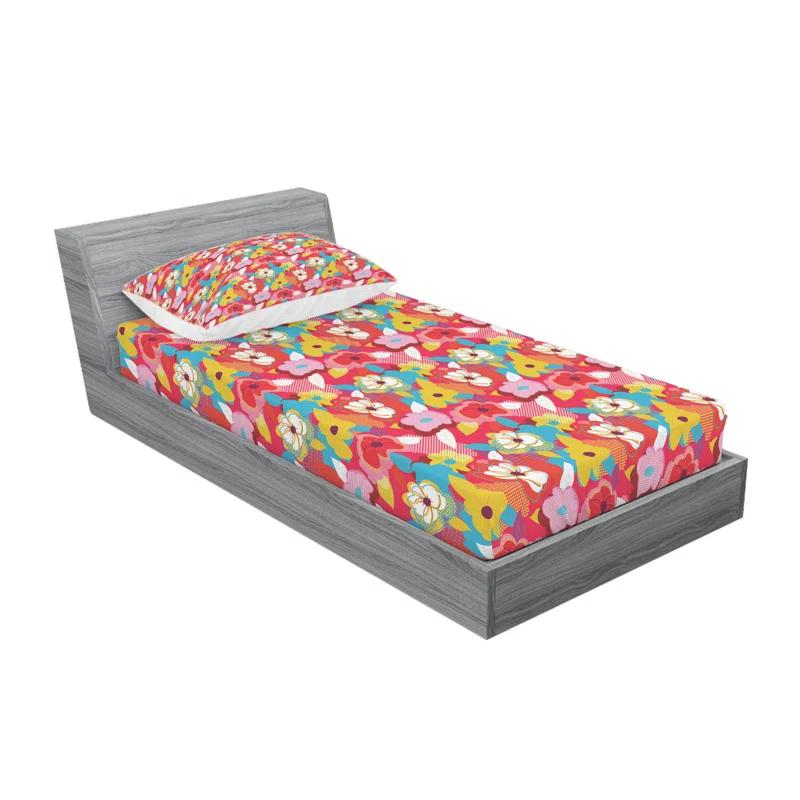 Ambesonne Microfiber Floral Sheet Set