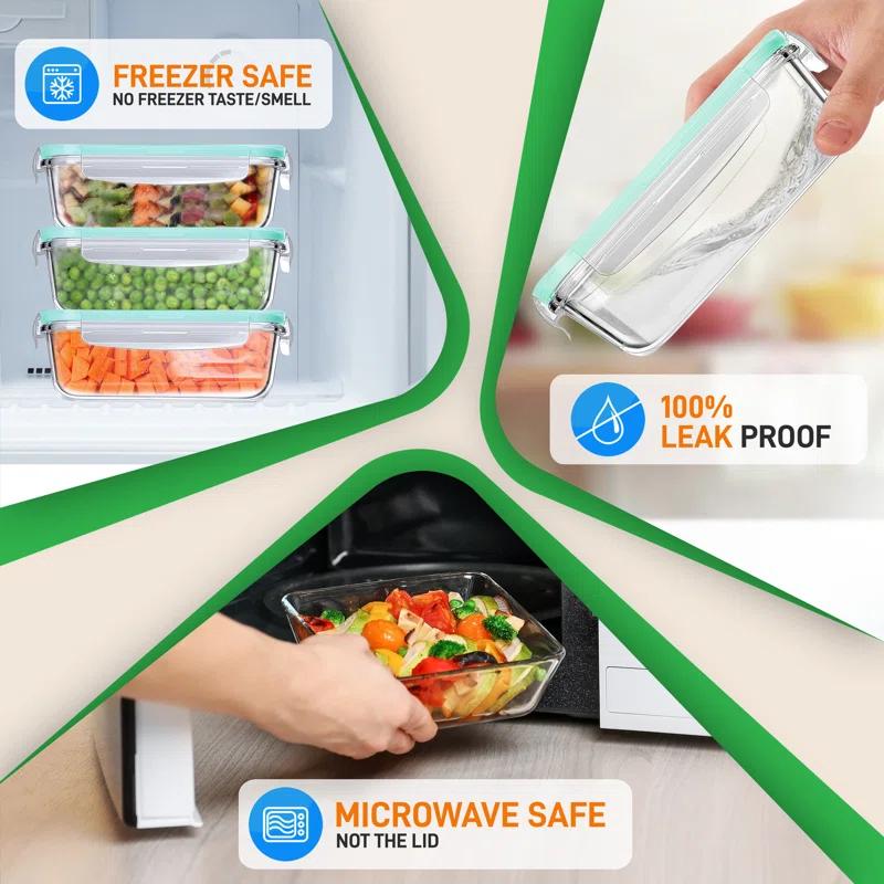NutriChef 30oz. Glass Food Storage Container