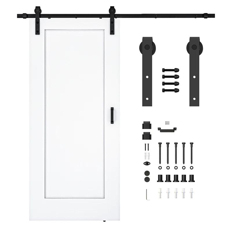ANZZI ANZZI 1 Patio Wood Finish Barn Doors - Durable, Sleek Design, Easy Installation - Hardware Kit Included - Perfect For Indoor & Outdoor