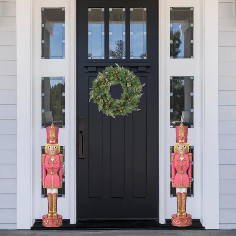 Haute Decor 37" Christmas Female Nutcracker Pink/Gold - Solid Resin Construction
