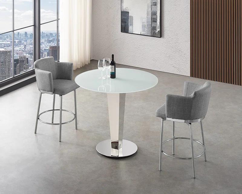 Orren Ellis Chandy Swivel Upholstered Counter Stool with Metal Frame