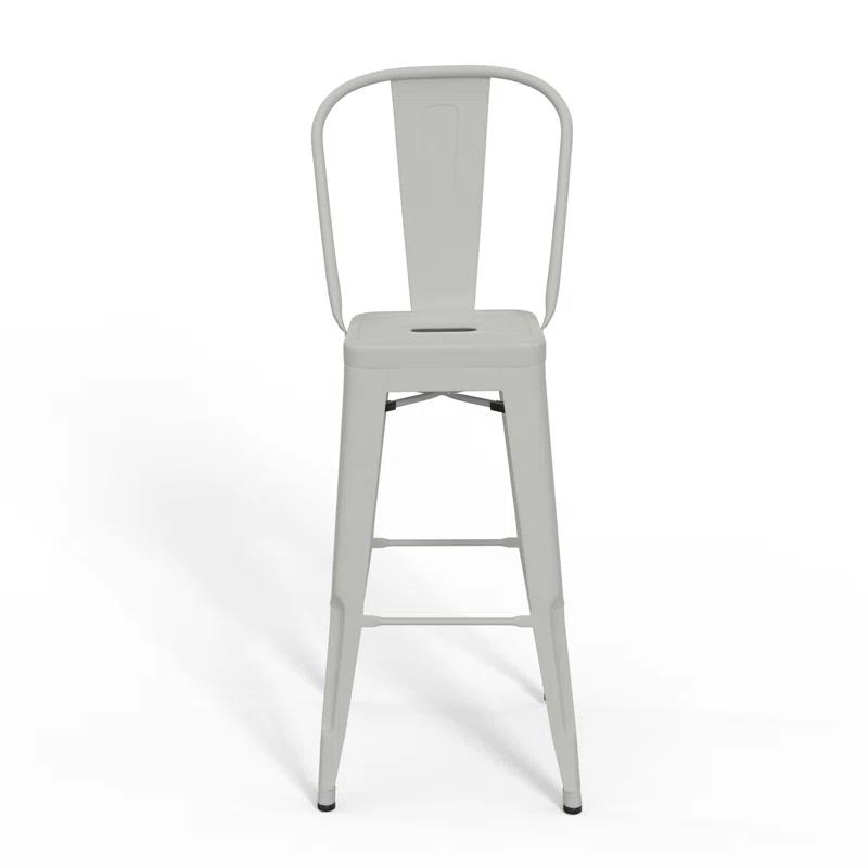 Simpli Home Fletcher Metal Contemporary Stools with Brace Support (Set of 2)