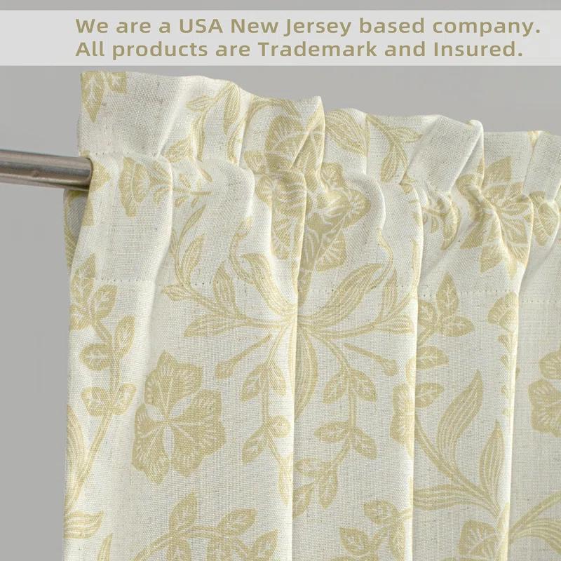 DriftAway Twyla Floral Tailored 52'' W Window Valance