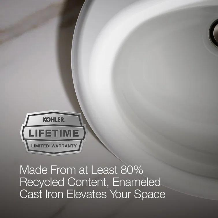 Farmington Metal Oval Drop-In Bathroom Sink with Overflow