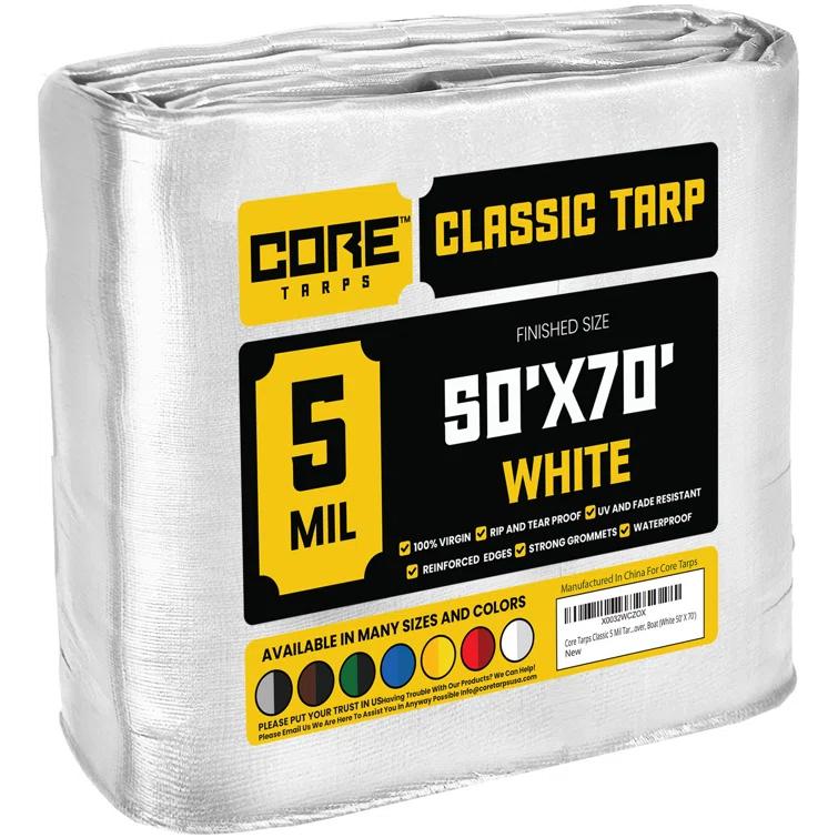 Core Tarps 5 Mil Heavy Duty Polyethylene Tarp, Waterproof, UV Resistant