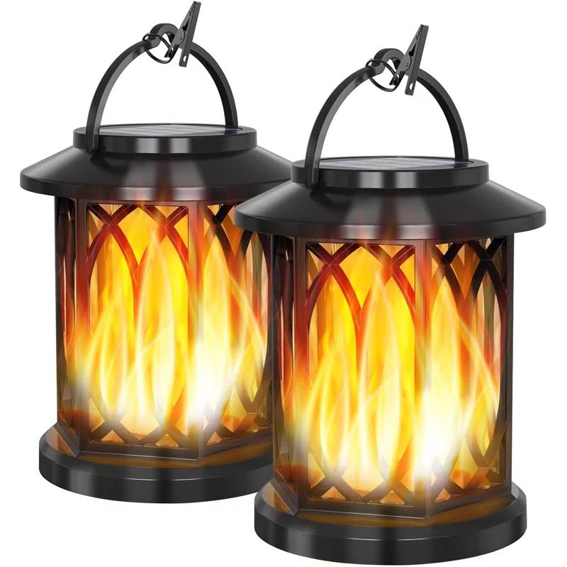 KOOPER Solar Lantern Outdoor Lights, Upgraded Flickering Candle Solar Lanterns Lights Outdoor Waterproof, Hanging Outdoor Solar Lanterns Lights, Solar Powered Lanterns For Yard Garden Decor (Set of 2)