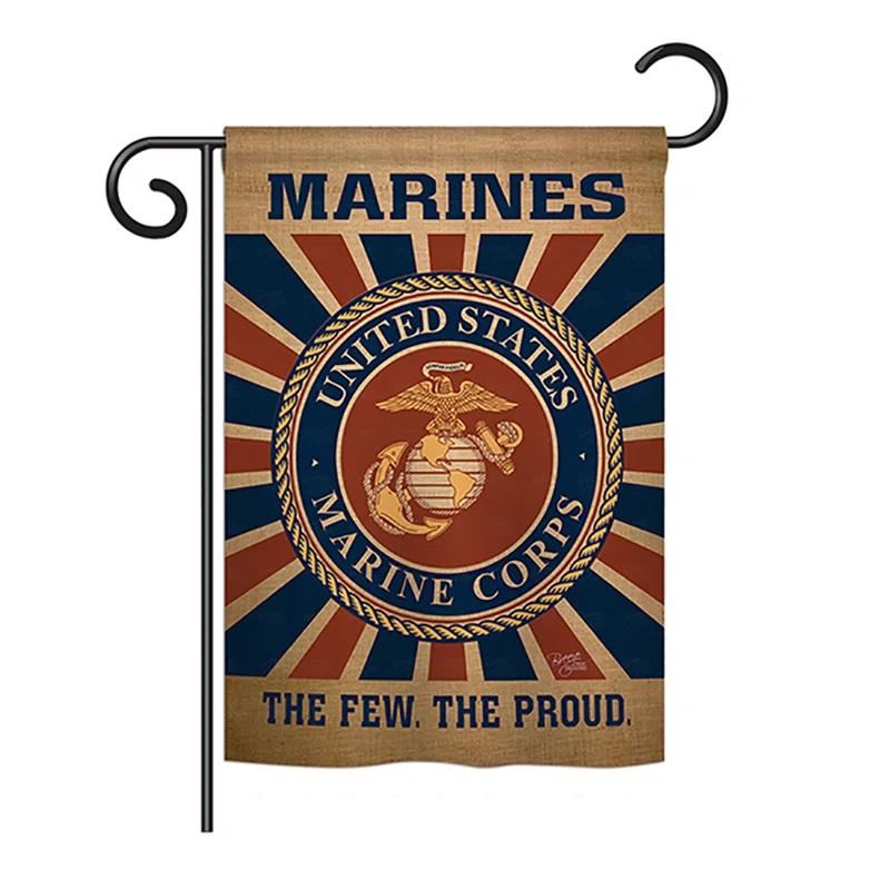 Breeze Decor Double Sided 18.5'' H x 13'' W Burlap Flag Set