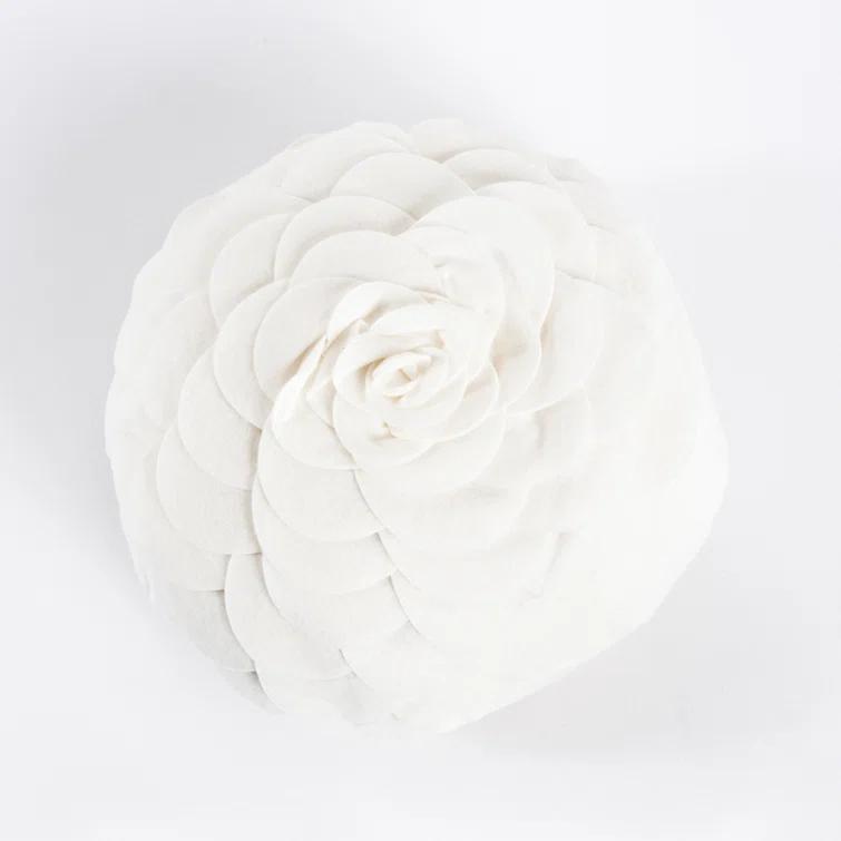 Saro Felt Collection Appliqued Felt Throw Pillow