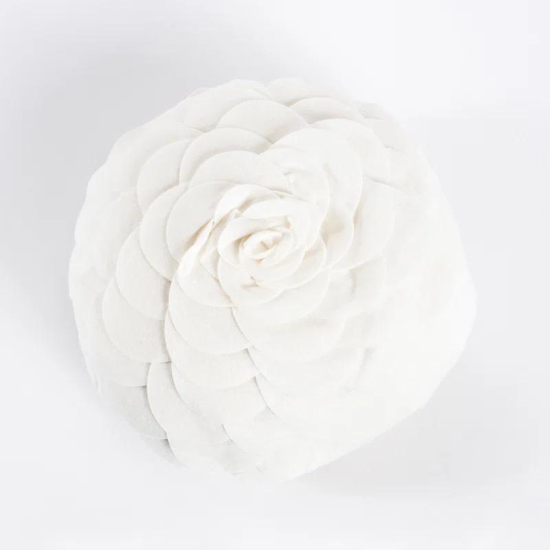 Saro Felt Collection Appliqued Felt Throw Pillow