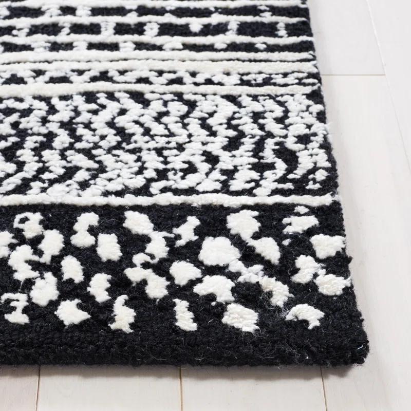 Foundry Select Glamour Hand Tufted Viscose/Wool Southwestern Rug in Ivory/Black