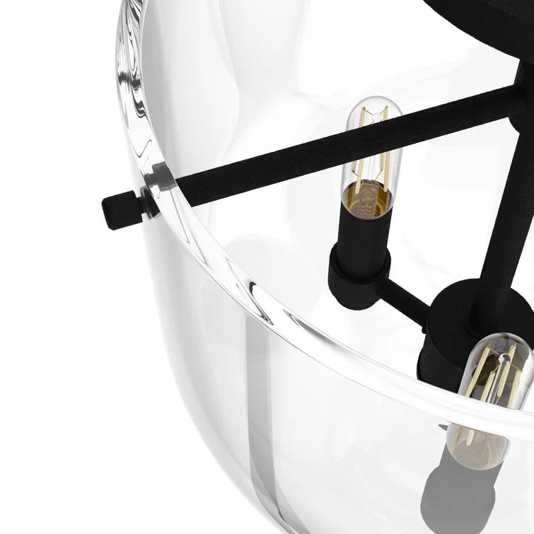 Hunter Fan Hunter Sacha Natural Iron 3 Light Flush Mount Ceiling Light Fixture